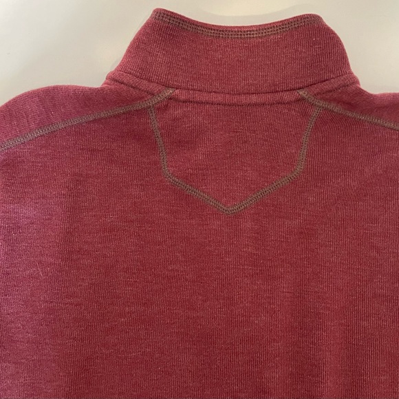 Eddie Bauer Mens Collared 1/4 Front Zip Long Sleeve Maroon Thermal Size Large - Picture 12 of 13
